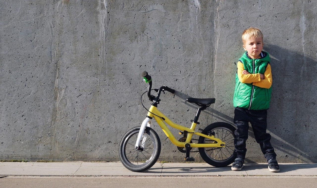 Boy with bike
